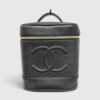[PRE-ORDER] Authentic Vintage CHANEL Black Caviar Vertical Vanity Case (Gold Hardware)