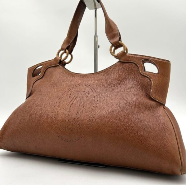 [PRE-ORDER] Vintage Cartier Marcello Tote Bag Brown Grained Leather | Authentic Pre-Owned