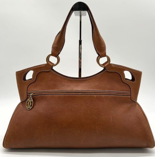 [PRE-ORDER] Vintage Cartier Marcello Tote Bag Brown Grained Leather | Authentic Pre-Owned