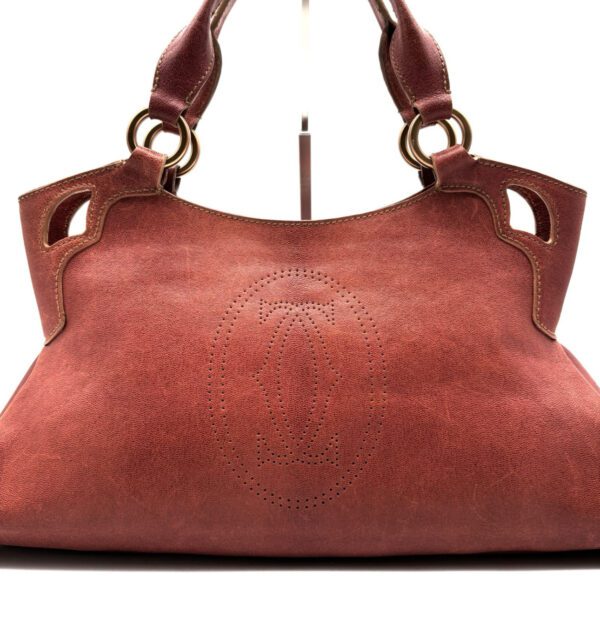 [PRE-ORDER] Cartier Marcello Handbag Brown Leather Vintage Top Handle Bag Authentic Pre-Owned