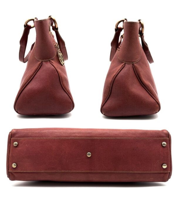 [PRE-ORDER] Cartier Marcello Handbag Brown Leather Vintage Top Handle Bag Authentic Pre-Owned