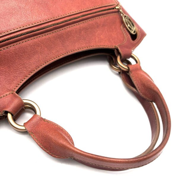 [PRE-ORDER] Cartier Marcello Handbag Brown Leather Vintage Top Handle Bag Authentic Pre-Owned