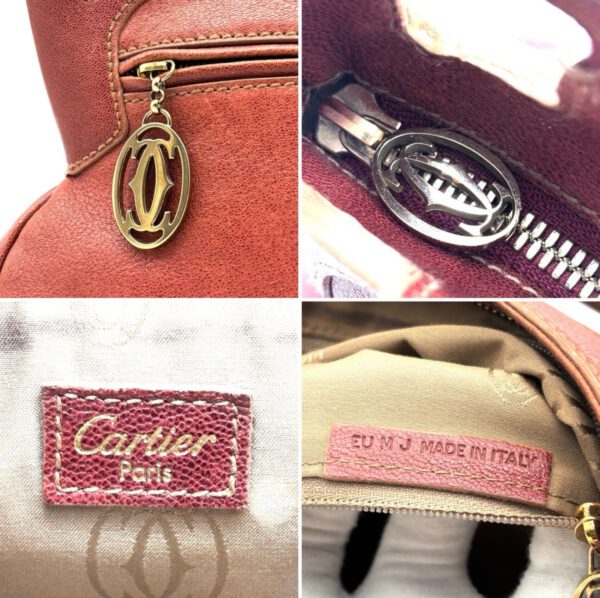 [PRE-ORDER] Cartier Marcello Handbag Brown Leather Vintage Top Handle Bag Authentic Pre-Owned