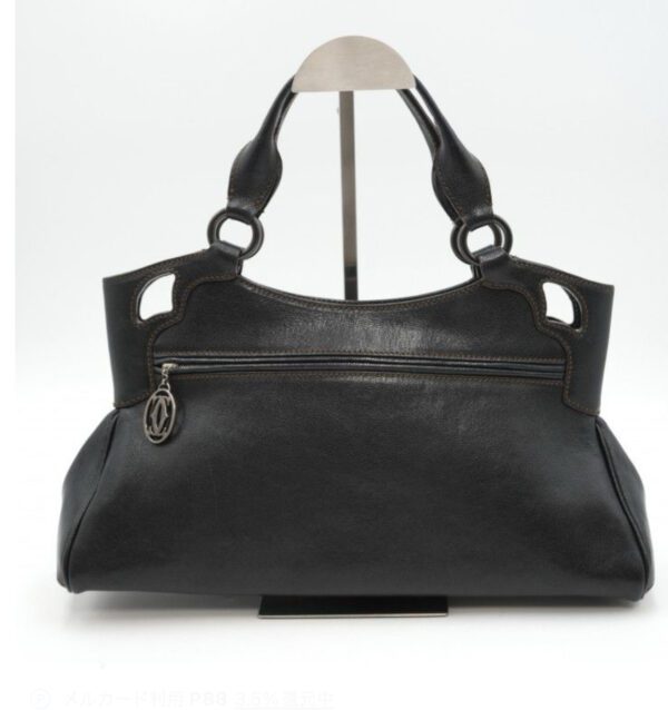 [PRE-ORDER] Cartier Marcello de Cartier Black Leather Tote Bag Authentic Pre-Owned