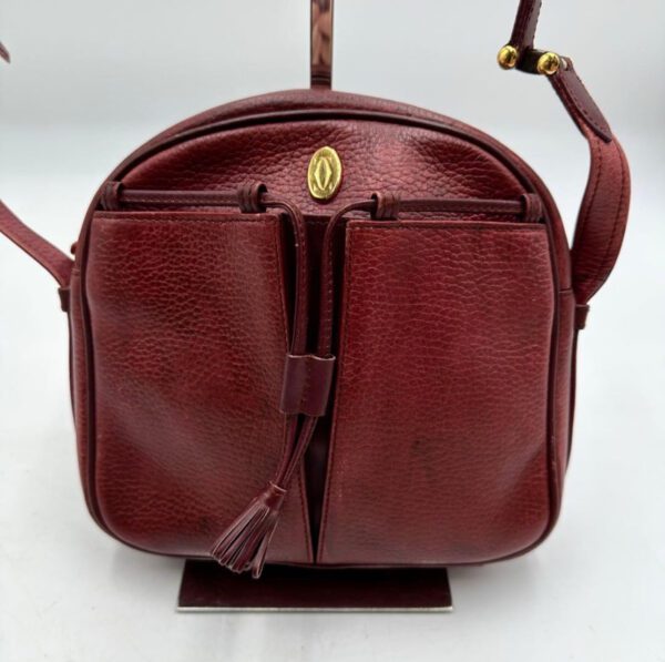 [PRE-ORDER] Cartier Vintage Mini Shoulder Bag Bordeaux Leather Crossbody with Tassel Authentic Pre-Owned