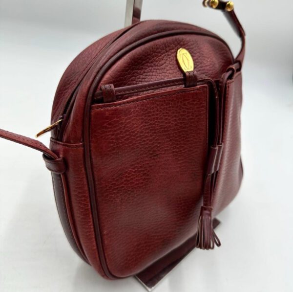 [PRE-ORDER] Cartier Vintage Mini Shoulder Bag Bordeaux Leather Crossbody with Tassel Authentic Pre-Owned