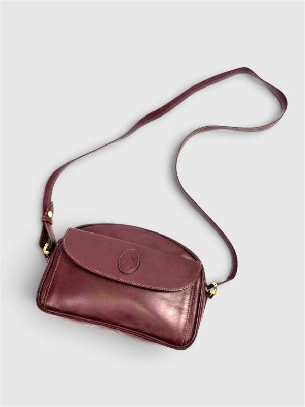 [PRE-ORDER] Cartier Must Line Burgundy Leather Crossbody Shoulder Bag Gold Hardware Authentic Pre-Owned