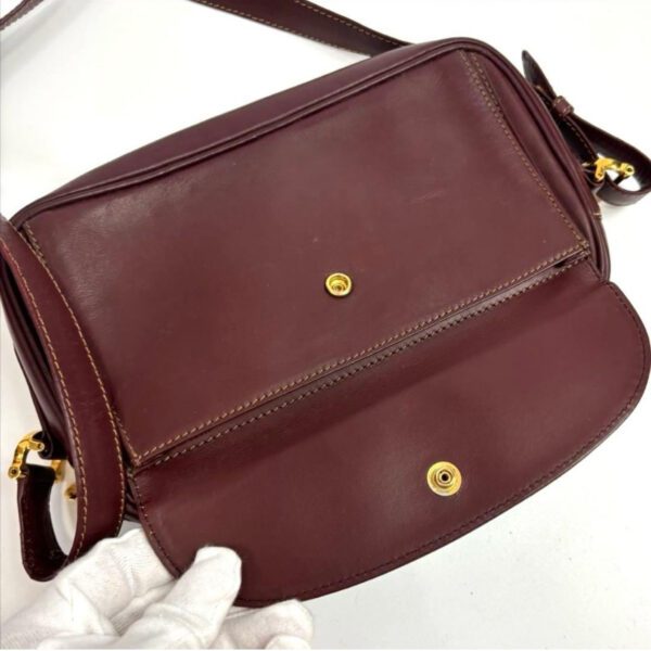 [PRE-ORDER] Cartier Must Line Burgundy Leather Crossbody Shoulder Bag Gold Hardware Authentic Pre-Owned