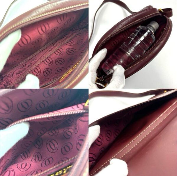 [PRE-ORDER] Cartier Must Line Burgundy Leather Crossbody Shoulder Bag Gold Hardware Authentic Pre-Owned