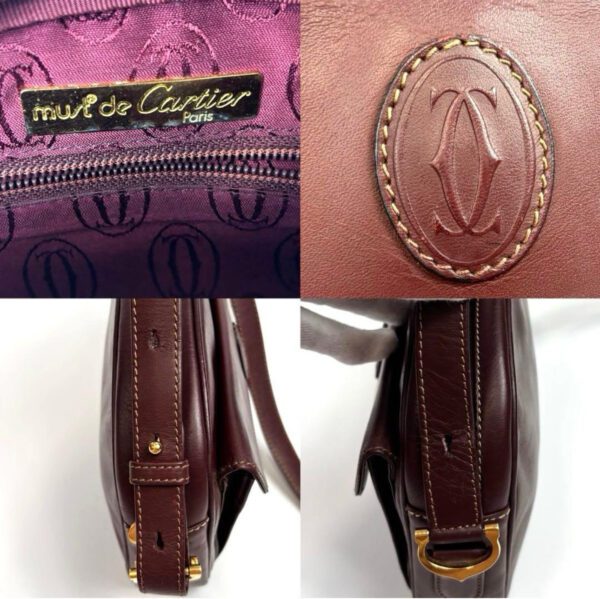 [PRE-ORDER] Cartier Must Line Burgundy Leather Crossbody Shoulder Bag Gold Hardware Authentic Pre-Owned