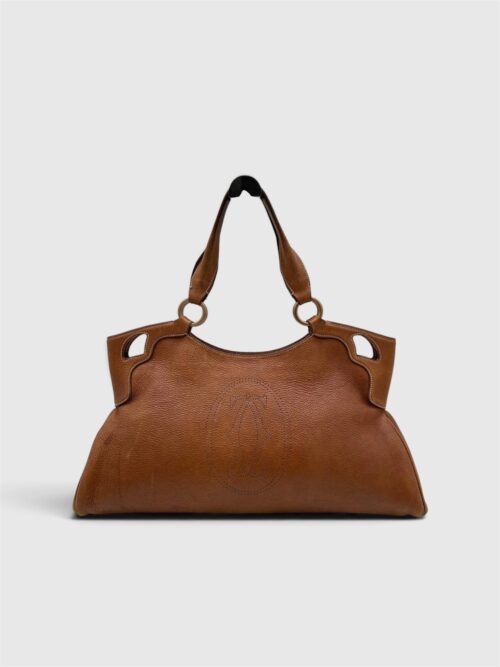 [PRE-ORDER] Vintage Cartier Marcello Tote Bag Brown Grained Leather | Authentic Pre-Owned