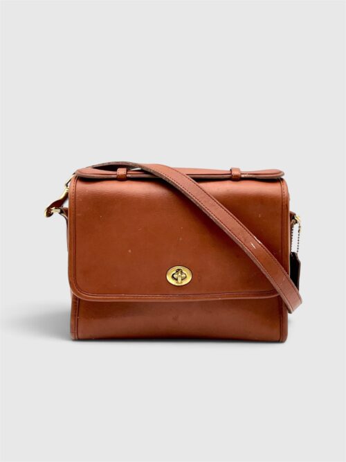 [PRE-ORDER] COACH Vintage 9870 Leather Brown Shoulder Bag with Strap | Authentic Pre-Owned